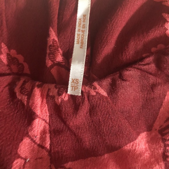 Free People Merpati Floral Print Red Ruffle Shorts - Picture 5 of 6